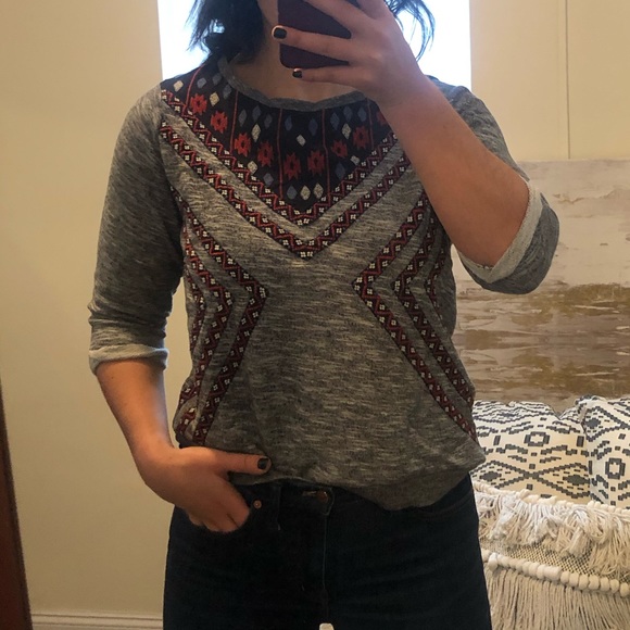 Grey Embroidered Sweatshirt - Picture 2 of 5